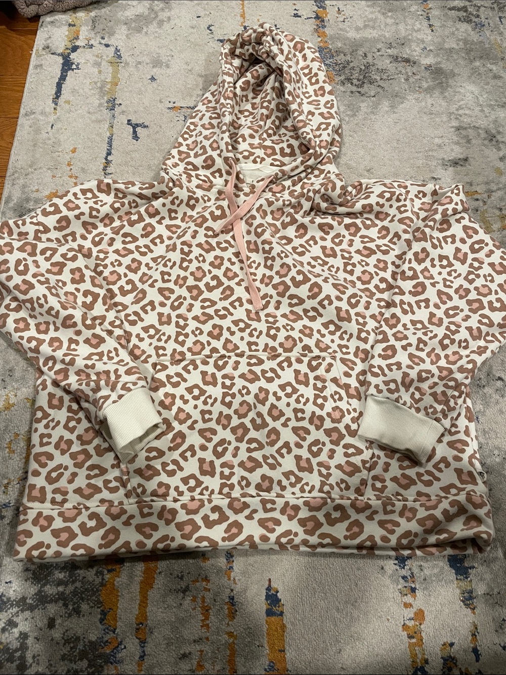 UGG Women's Leopard Print Hoodie in Pink and Cream